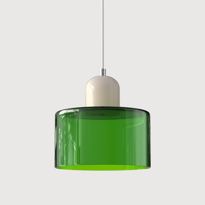 Suspension Cylindrique Style Bauhaus Verre