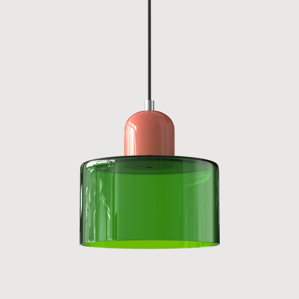 Suspension Cylindrique Style Bauhaus Verre