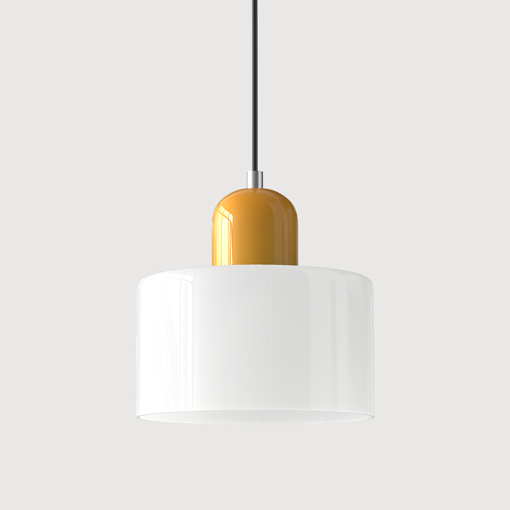 Suspension Cylindrique Style Bauhaus Verre