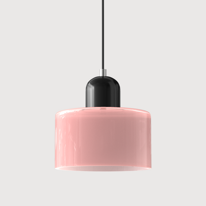 Suspension Cylindrique Style Bauhaus Verre