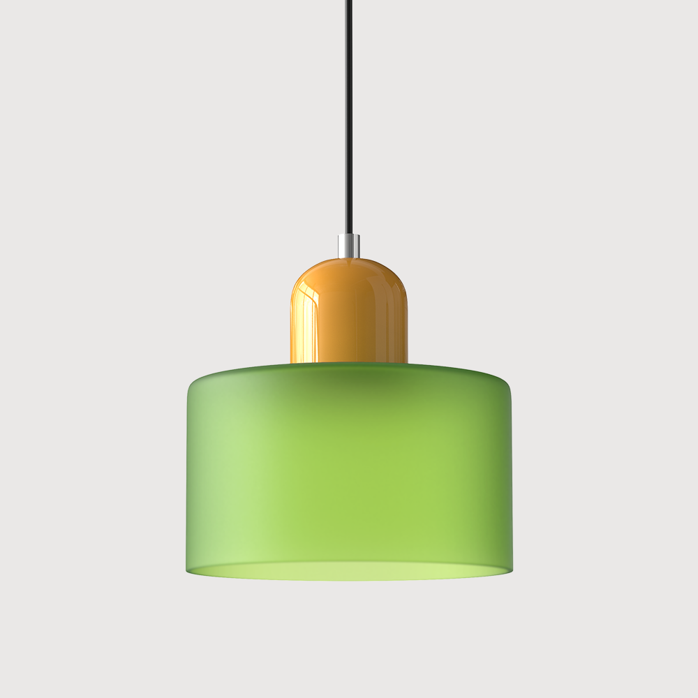 Suspension Cylindrique Style Bauhaus Verre