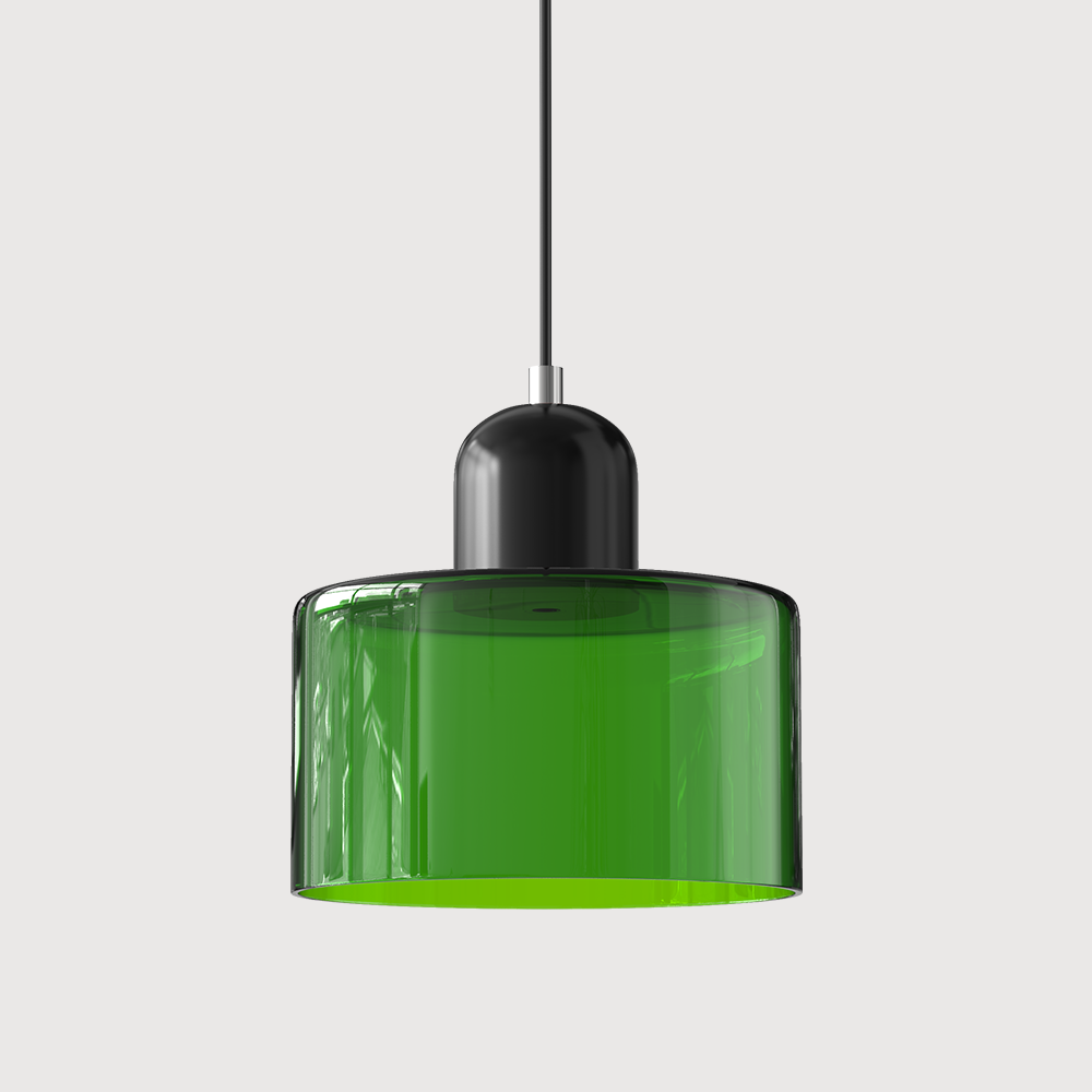 Suspension Cylindrique Style Bauhaus Verre