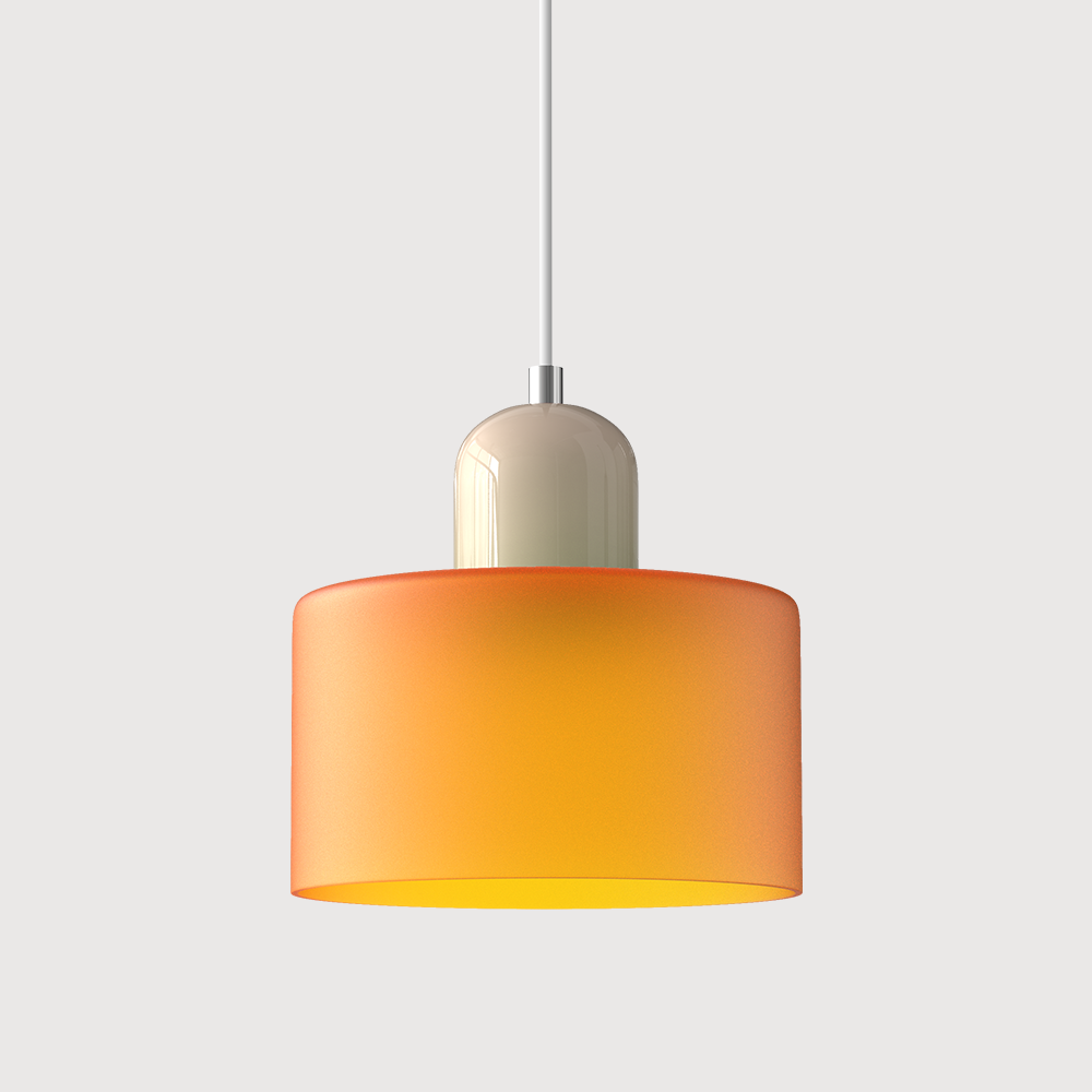 Suspension Cylindrique Style Bauhaus Verre