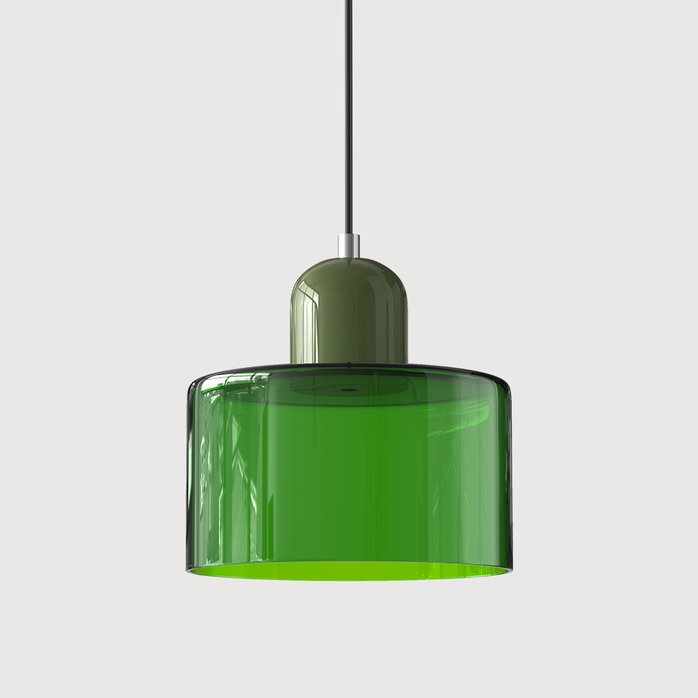 Suspension Cylindrique Style Bauhaus Verre