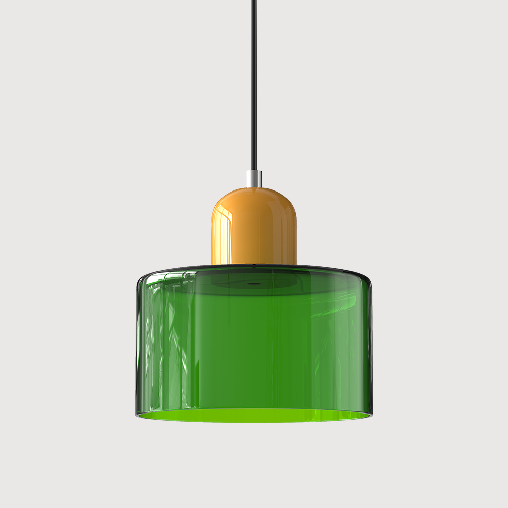 Suspension Cylindrique Style Bauhaus Verre