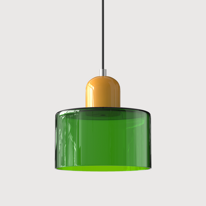 Suspension Cylindrique Style Bauhaus Verre