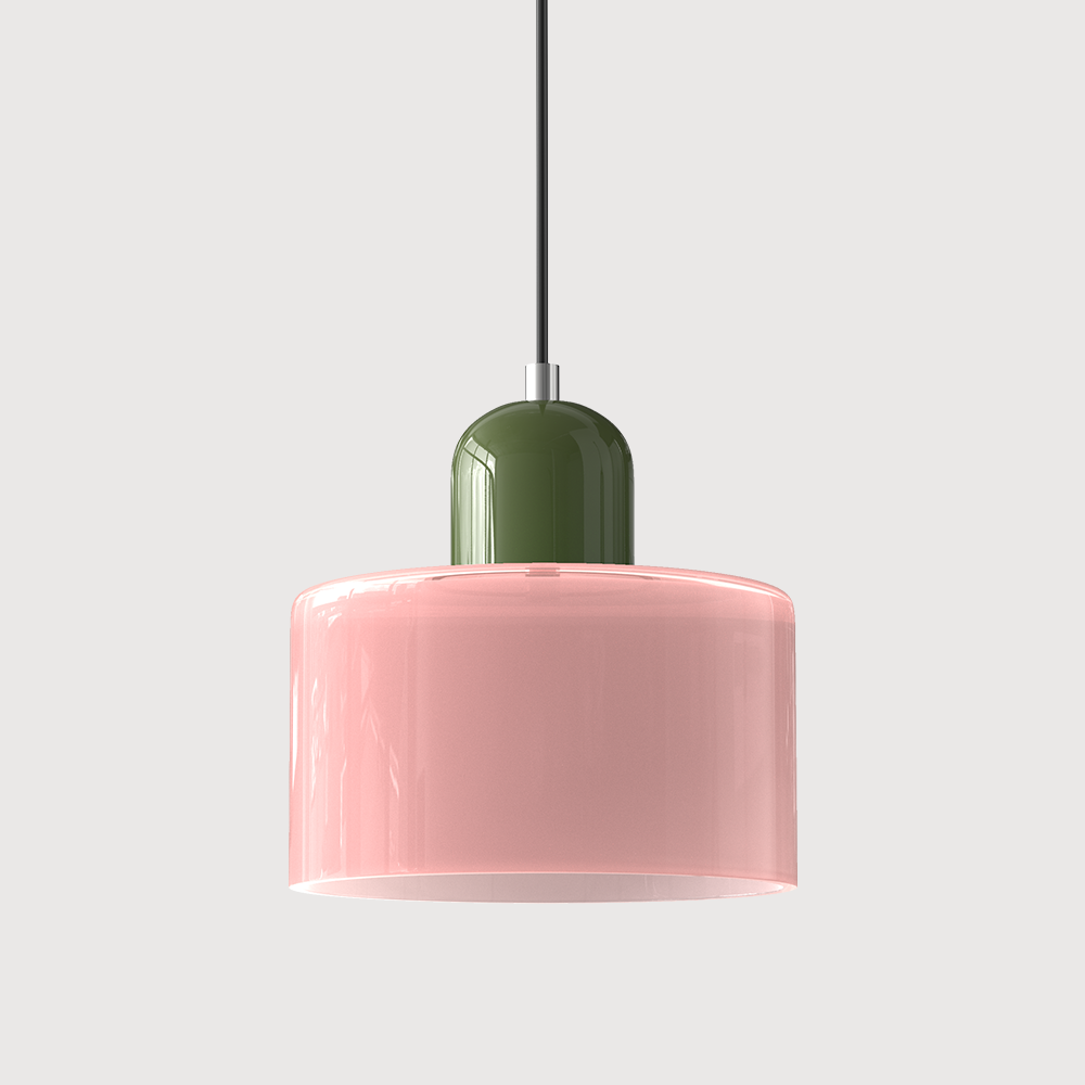 Suspension Cylindrique Style Bauhaus Verre