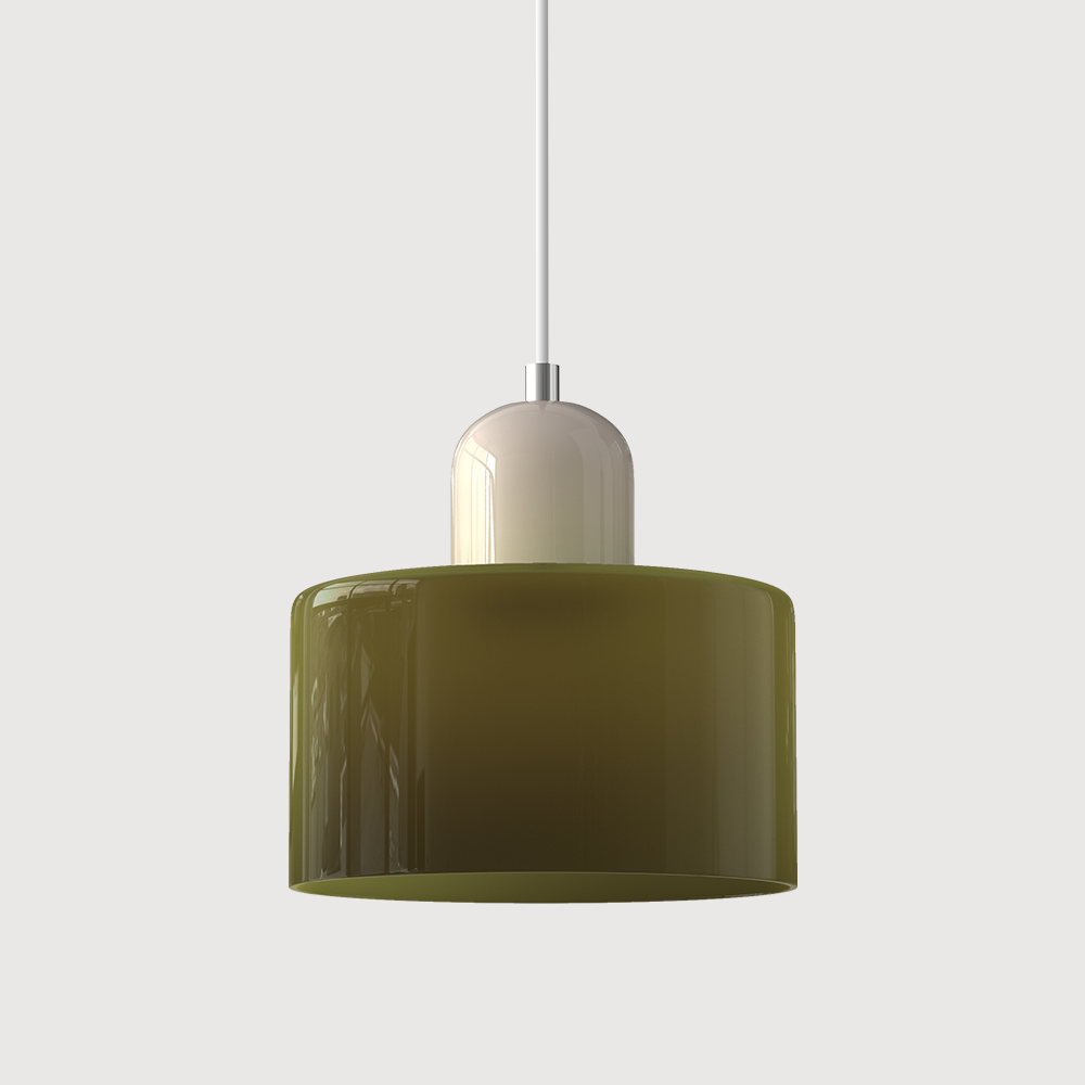 Suspension Cylindrique Style Bauhaus Verre
