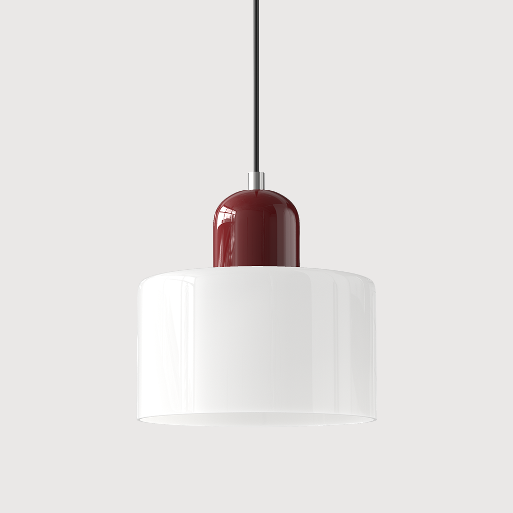 Suspension Cylindrique Style Bauhaus Verre