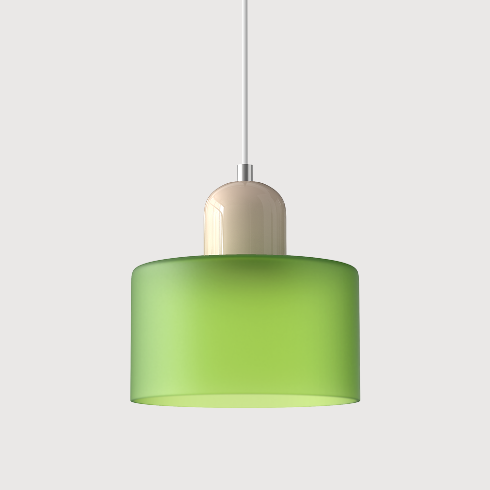 Suspension Cylindrique Style Bauhaus Verre