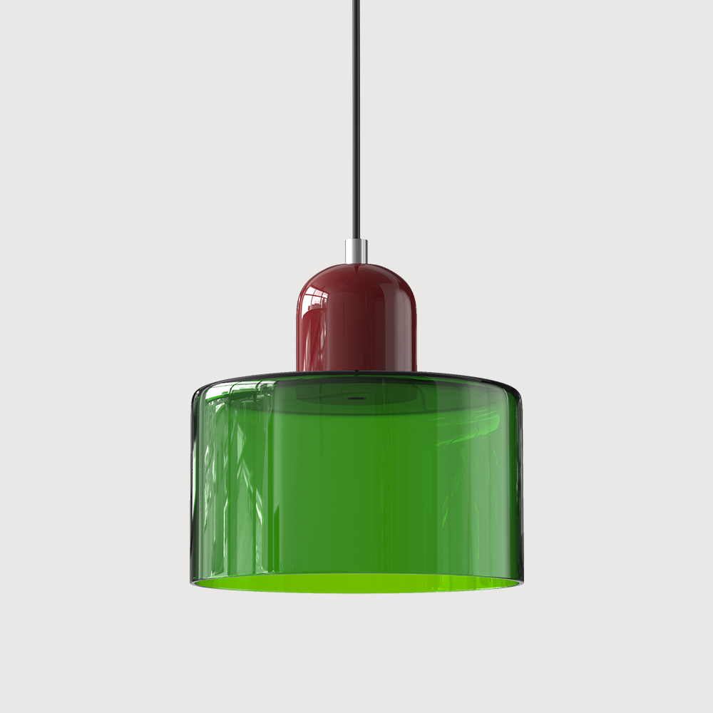 Suspension Cylindrique Style Bauhaus Verre