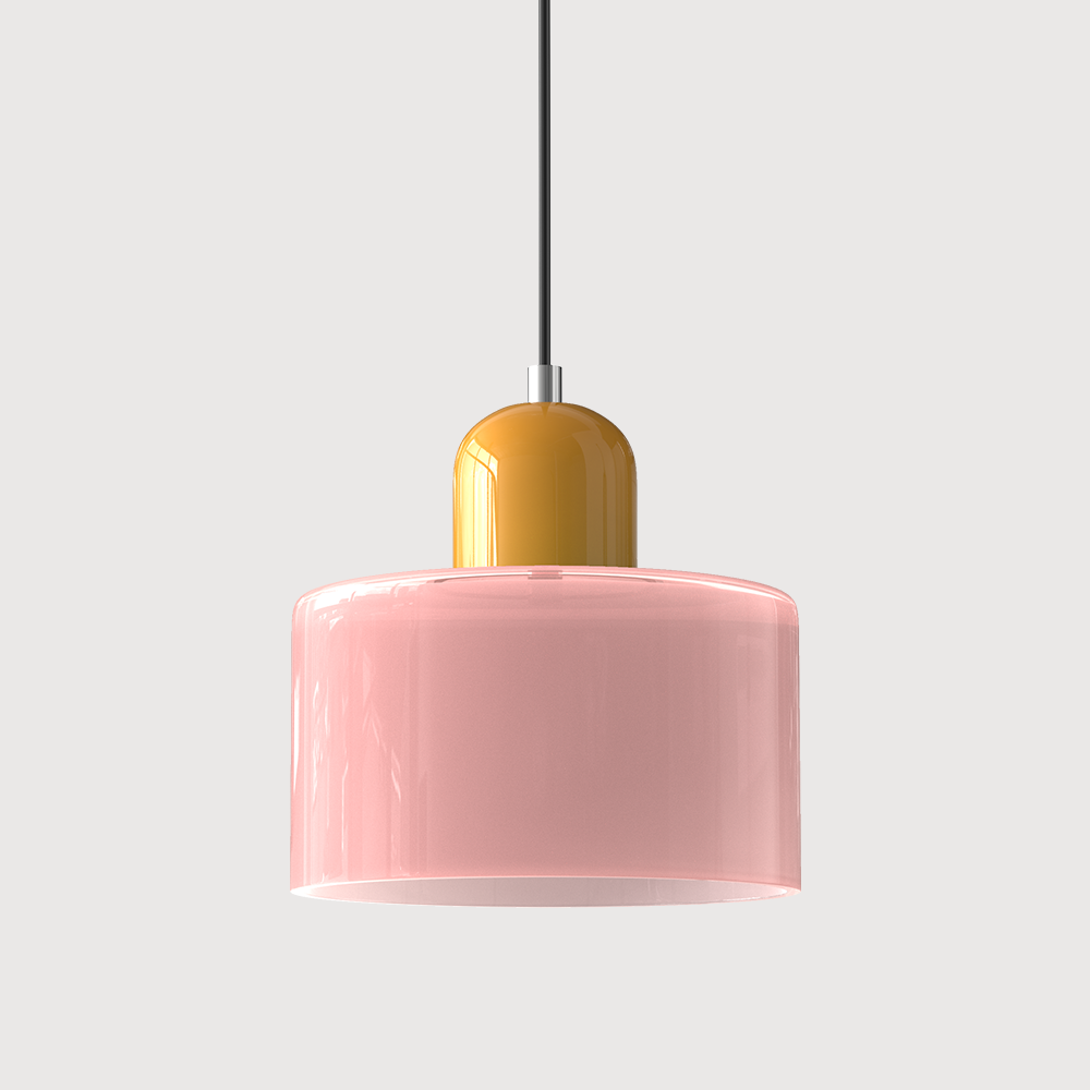 Suspension Cylindrique Style Bauhaus Verre