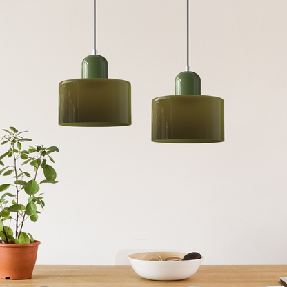 Suspension Cylindrique Style Bauhaus Verre