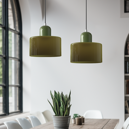 Suspension Cylindrique Style Bauhaus Verre