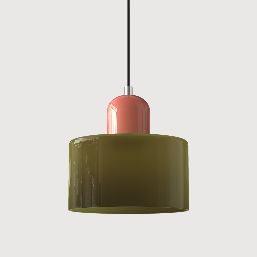 Suspension Cylindrique Style Bauhaus Verre