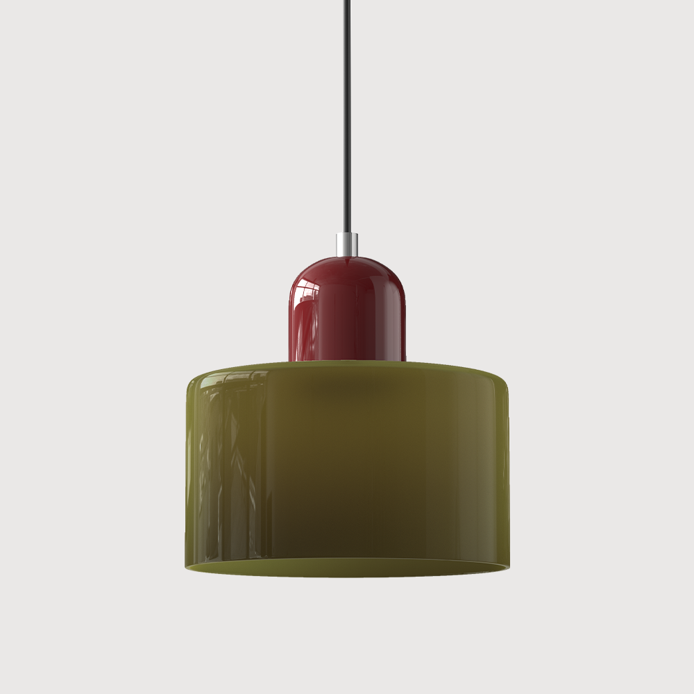 Suspension Cylindrique Style Bauhaus Verre
