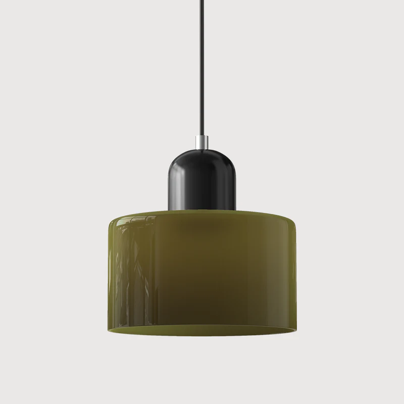 Suspension Cylindrique Style Bauhaus Verre