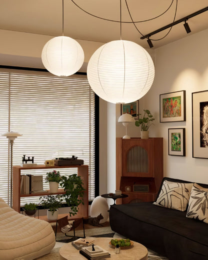 Suspension – Globe de Soie Japandi