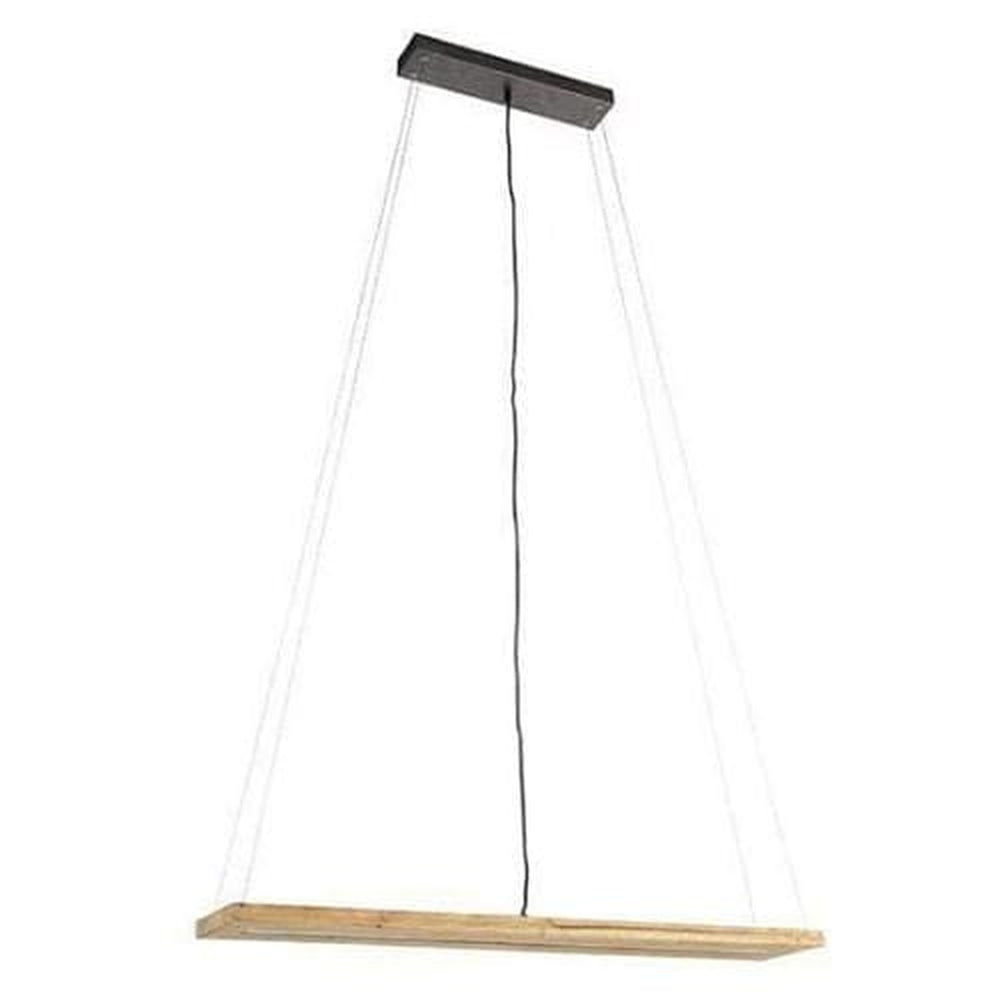 Suspension LED longue en bois rectangulaire - style scandinave pour table à manger