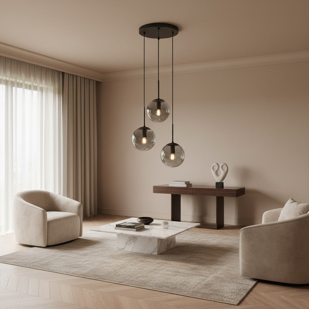 Suspension Lampes en Verre Noir Design