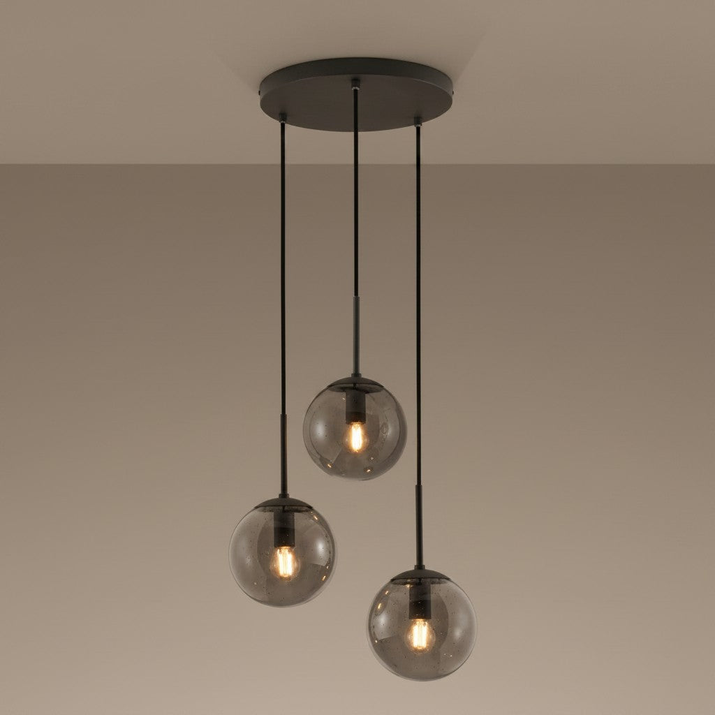 Suspension Lampes en Verre Noir Design