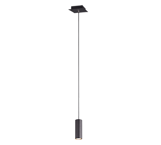 Suspension Luminaire Tube Noir