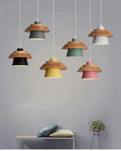 Suspension Macaron Scandinave - Finition Bois