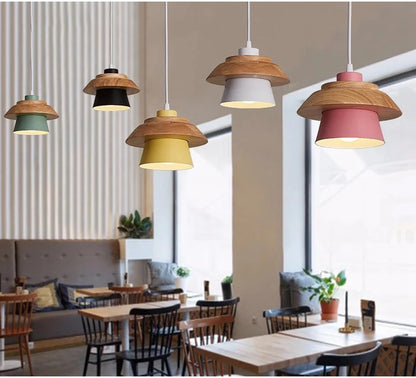 Suspension Macaron Scandinave - Finition Bois