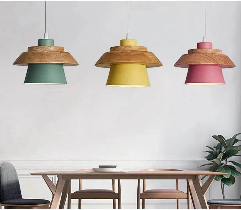 Suspension Macaron Scandinave - Finition Bois