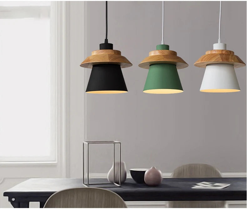 Suspension Macaron Scandinave - Finition Bois