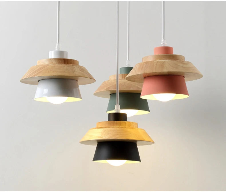 Suspension Macaron Scandinave - Finition Bois