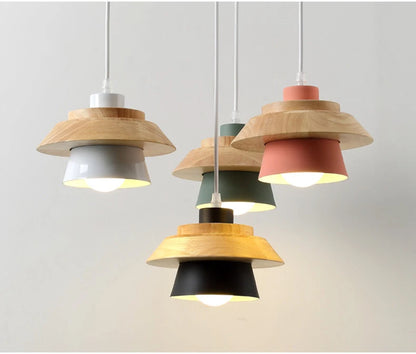 Suspension Macaron Scandinave - Finition Bois