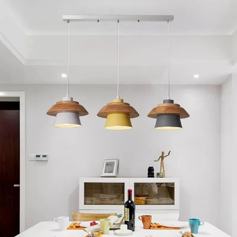 Suspension Macaron Scandinave - Finition Bois