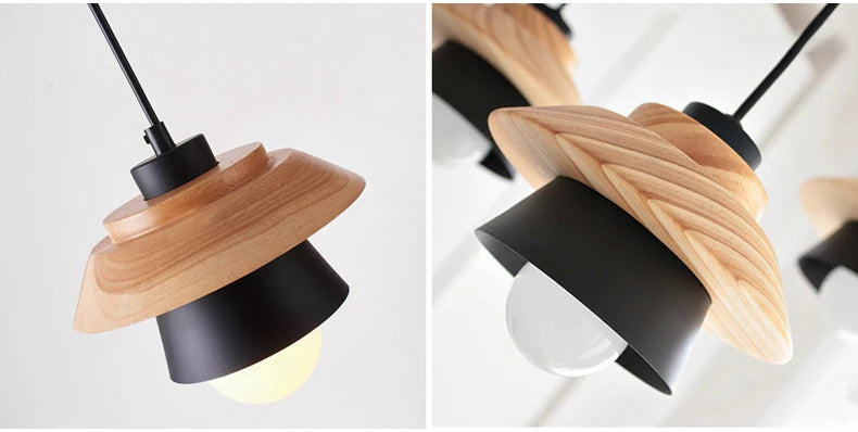Suspension Macaron Scandinave - Finition Bois