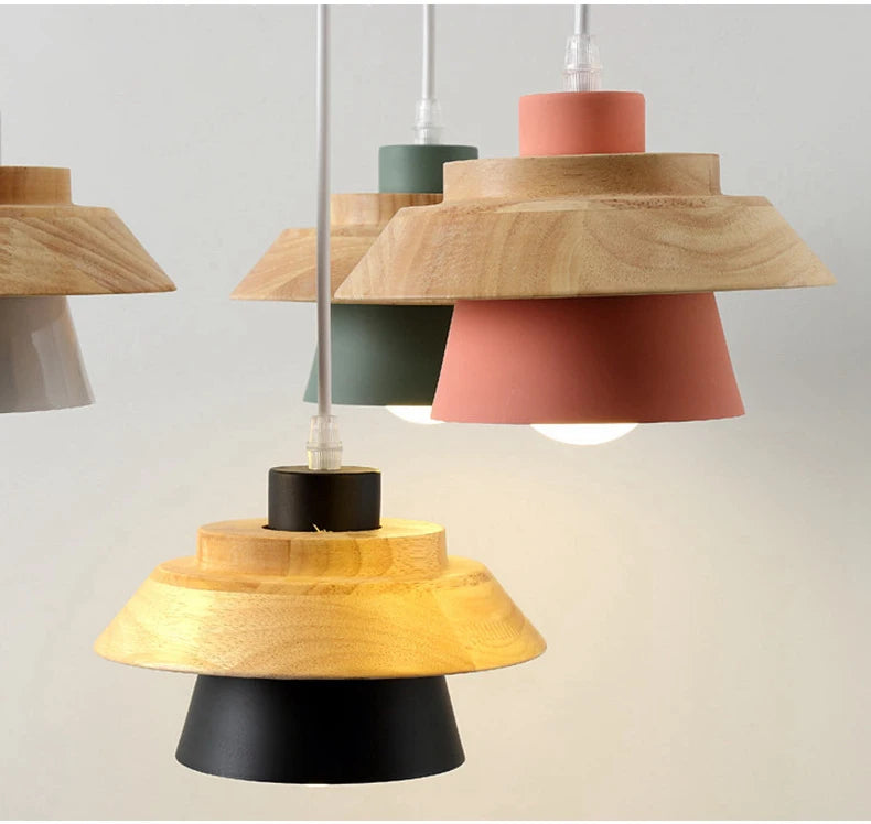 Suspension Macaron Scandinave - Finition Bois