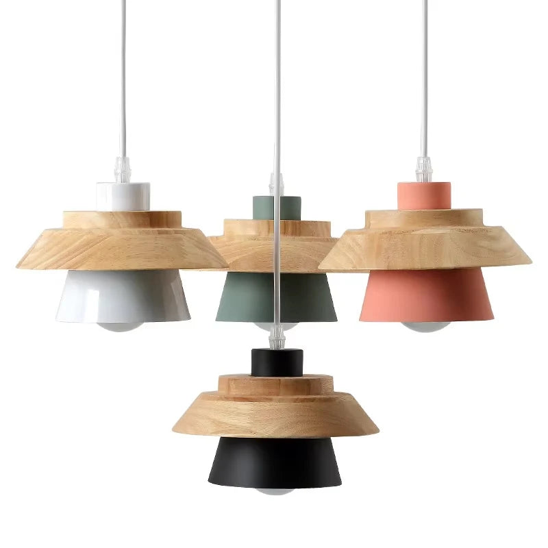 Suspension Macaron Scandinave - Finition Bois
