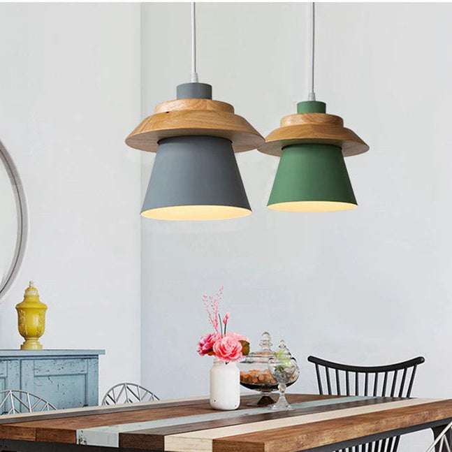 Suspension Macaron Scandinave - Finition Bois