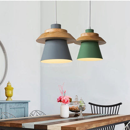 Suspension Macaron Scandinave - Finition Bois