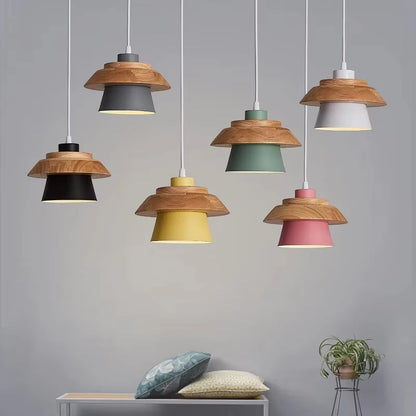 Suspension Macaron Scandinave - Finition Bois