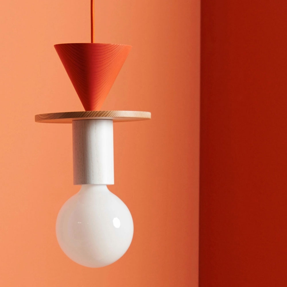 Suspension Moderne en Bois Coloré - Luminova