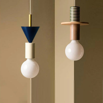 Suspension Moderne en Bois Coloré - Luminova