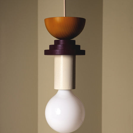 Suspension Moderne en Bois Coloré - Luminova