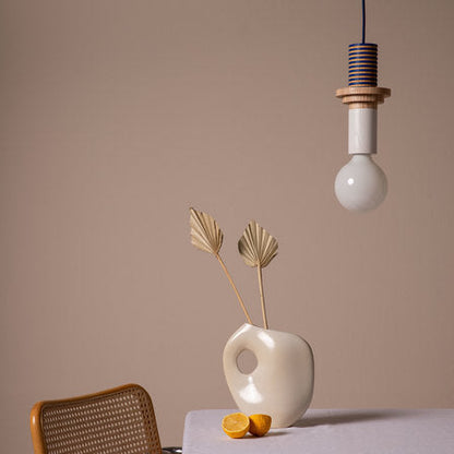 Suspension Moderne en Bois Coloré - Luminova