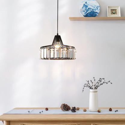 Suspension Moderne en Cristal Noir - Luxoria