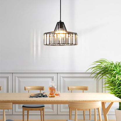 Suspension Moderne en Cristal Noir - Luxoria