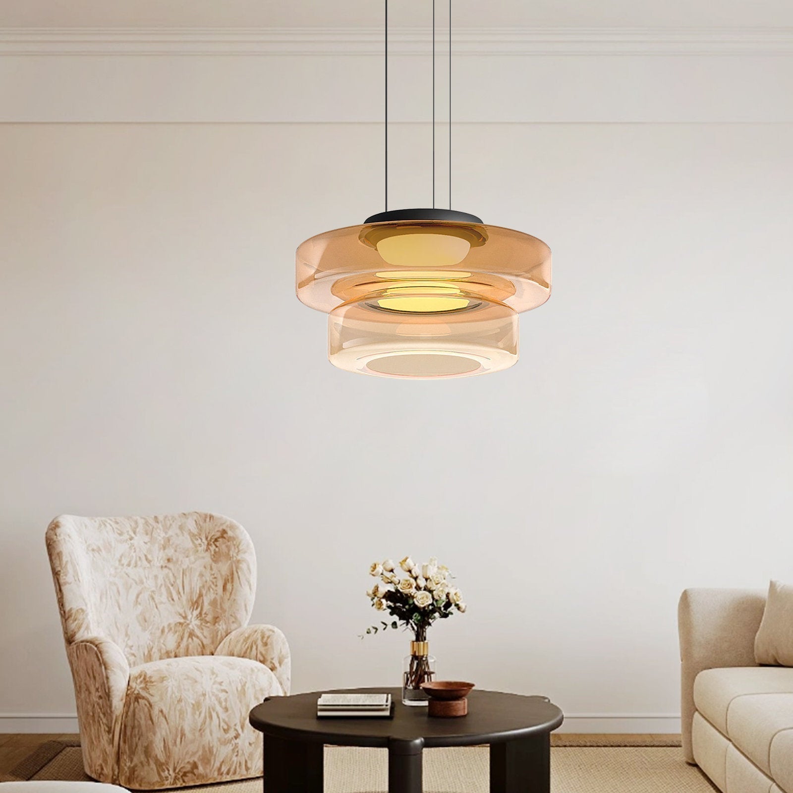 Suspension Moderne en Verre - Elara