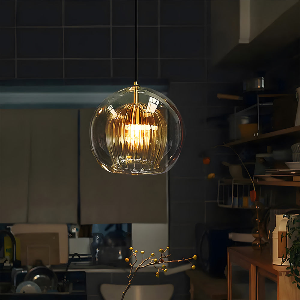 Suspension Moderne en Verre Sphérique