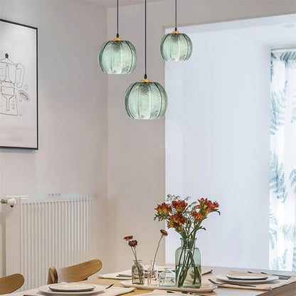 Suspension Moderne en Verre Vert - Liora