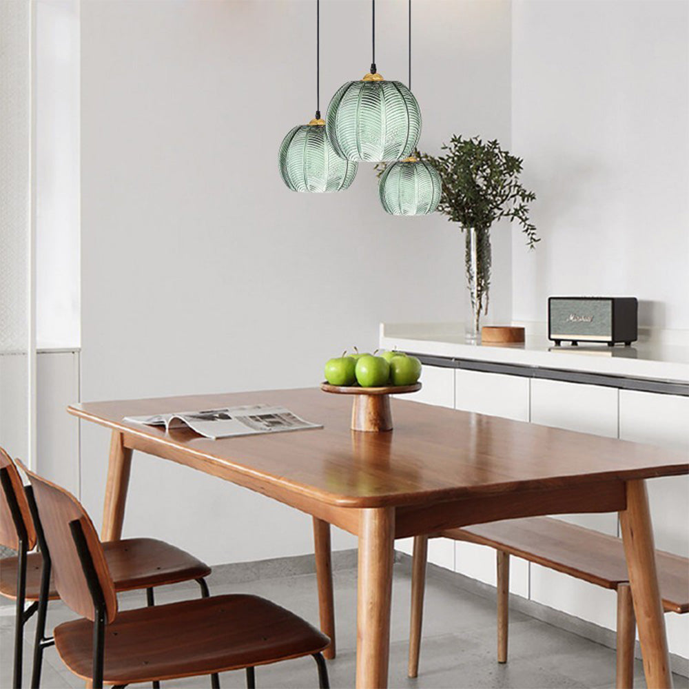 Suspension Moderne en Verre Vert - Liora