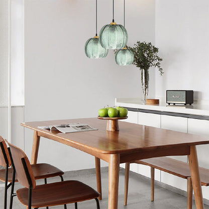 Suspension Moderne en Verre Vert - Liora